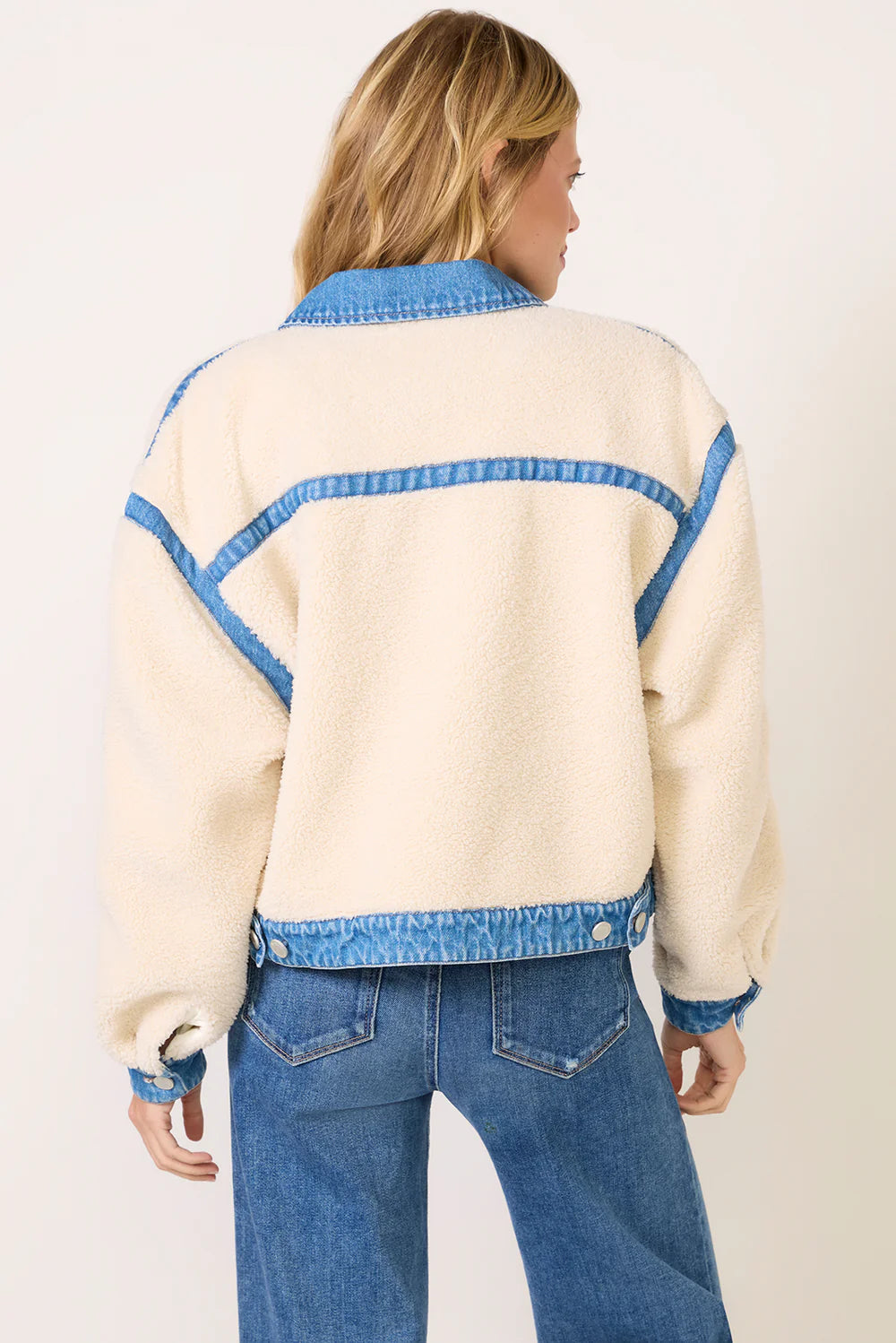 Cream Indigo Layered Jacket