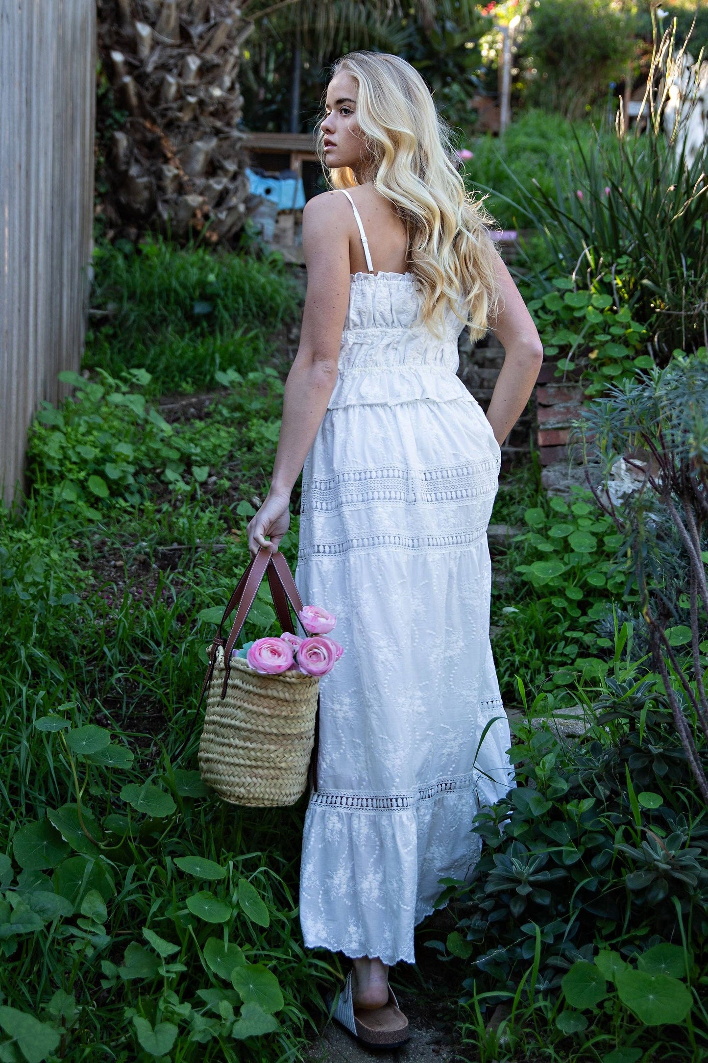 EMBROIDERED LACE CROP TOP & MAXI SKIRT SET