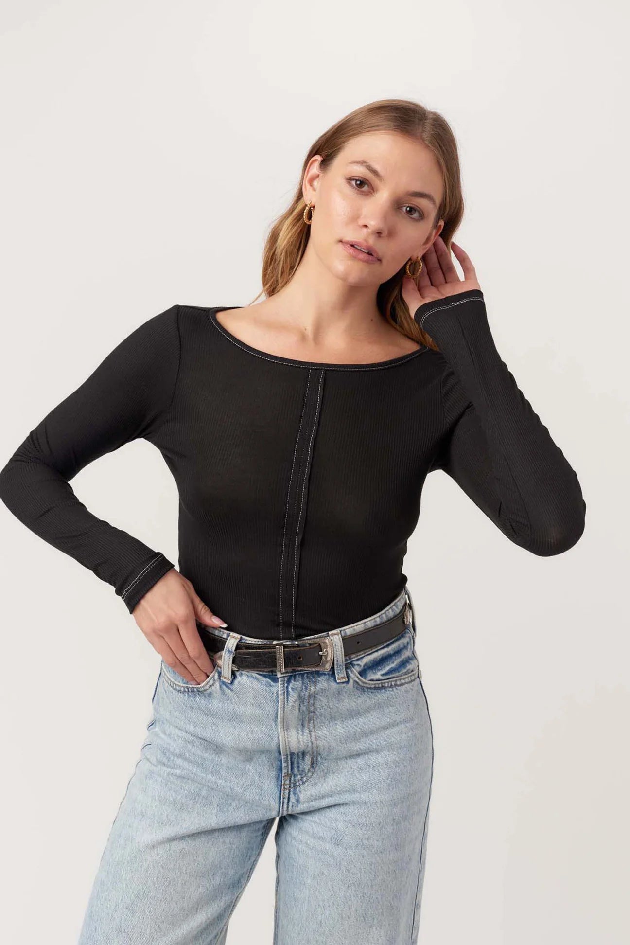 Boatneck Rib LS Tee