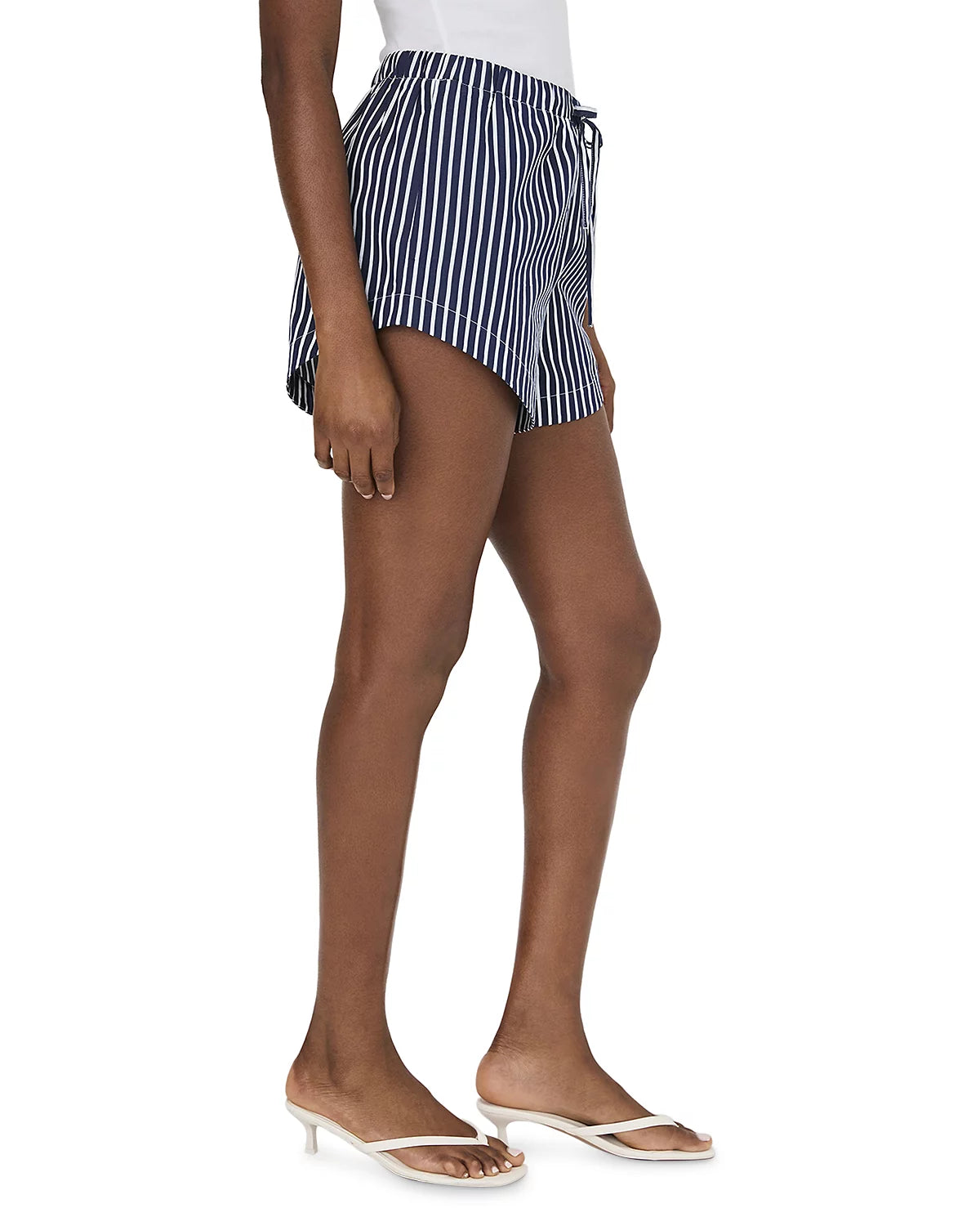 Navy Striped Drawstring Shorts