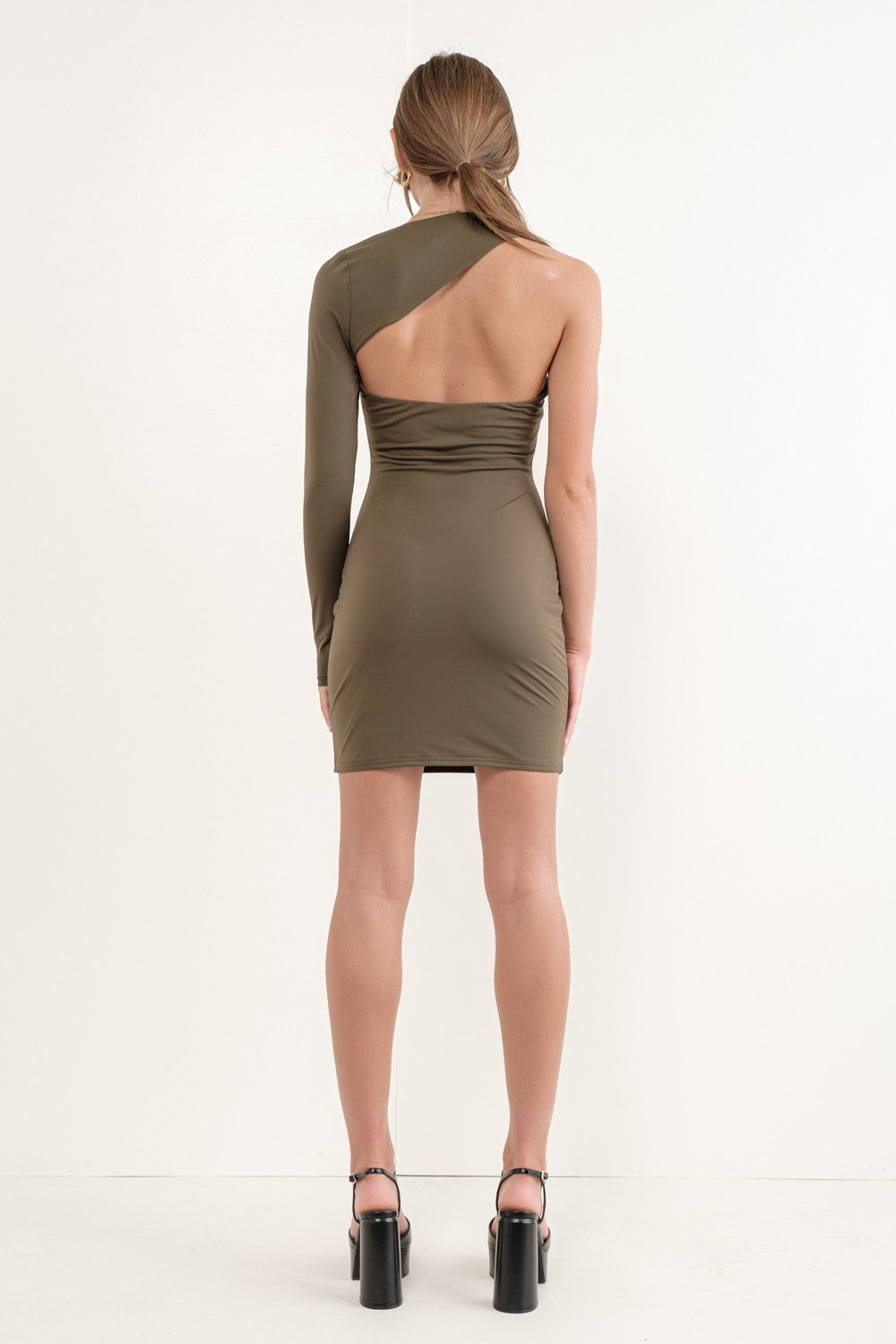 Olive One Shoulder Mini Dress