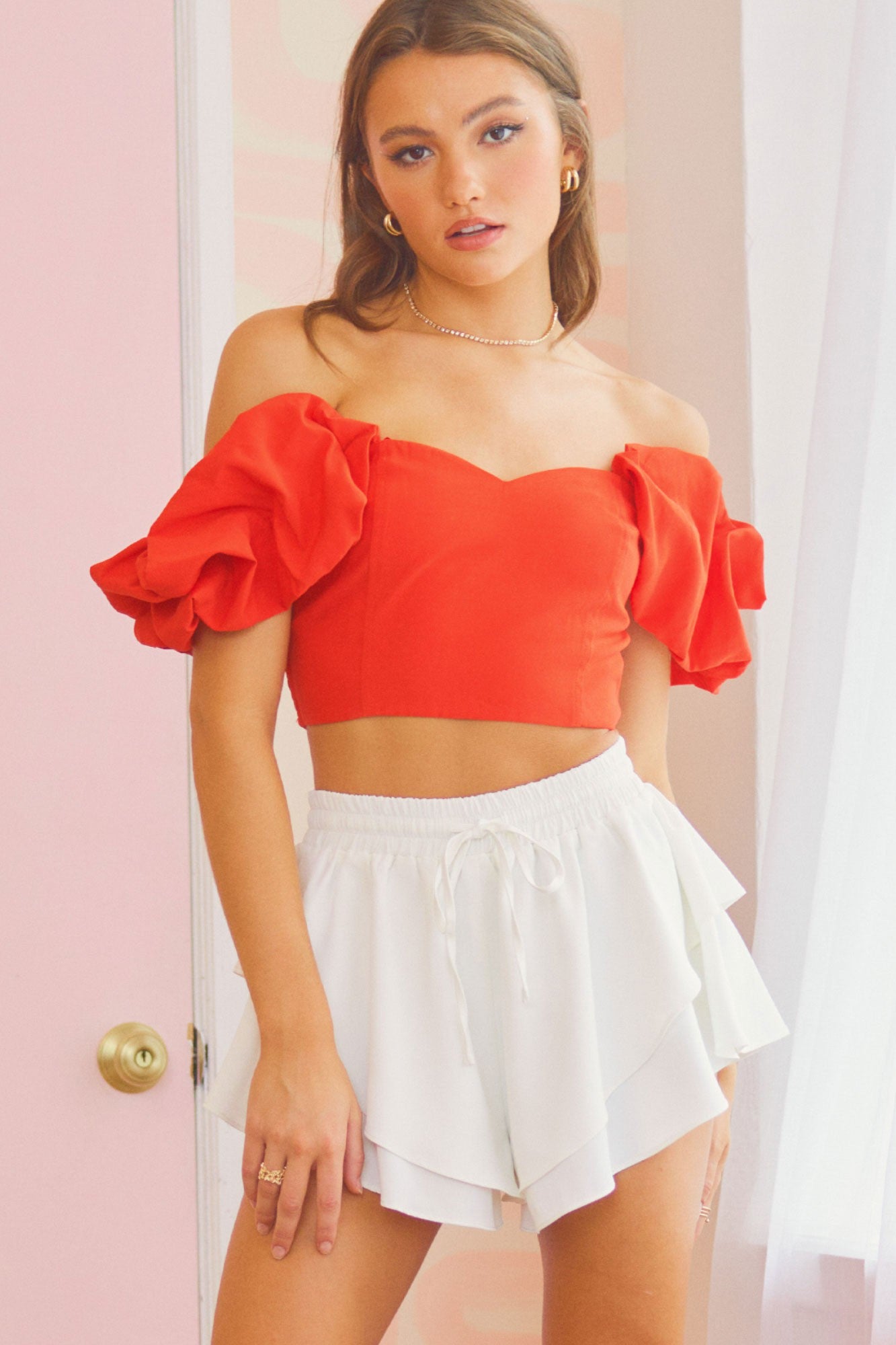 Tiered Ruffle Pleather Skort