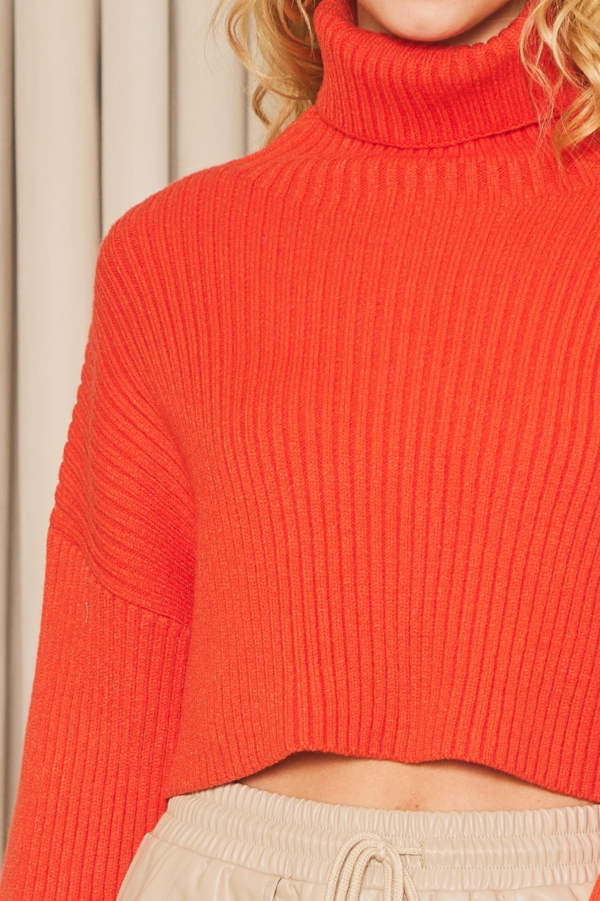 Cropped Turtleneck Sweater