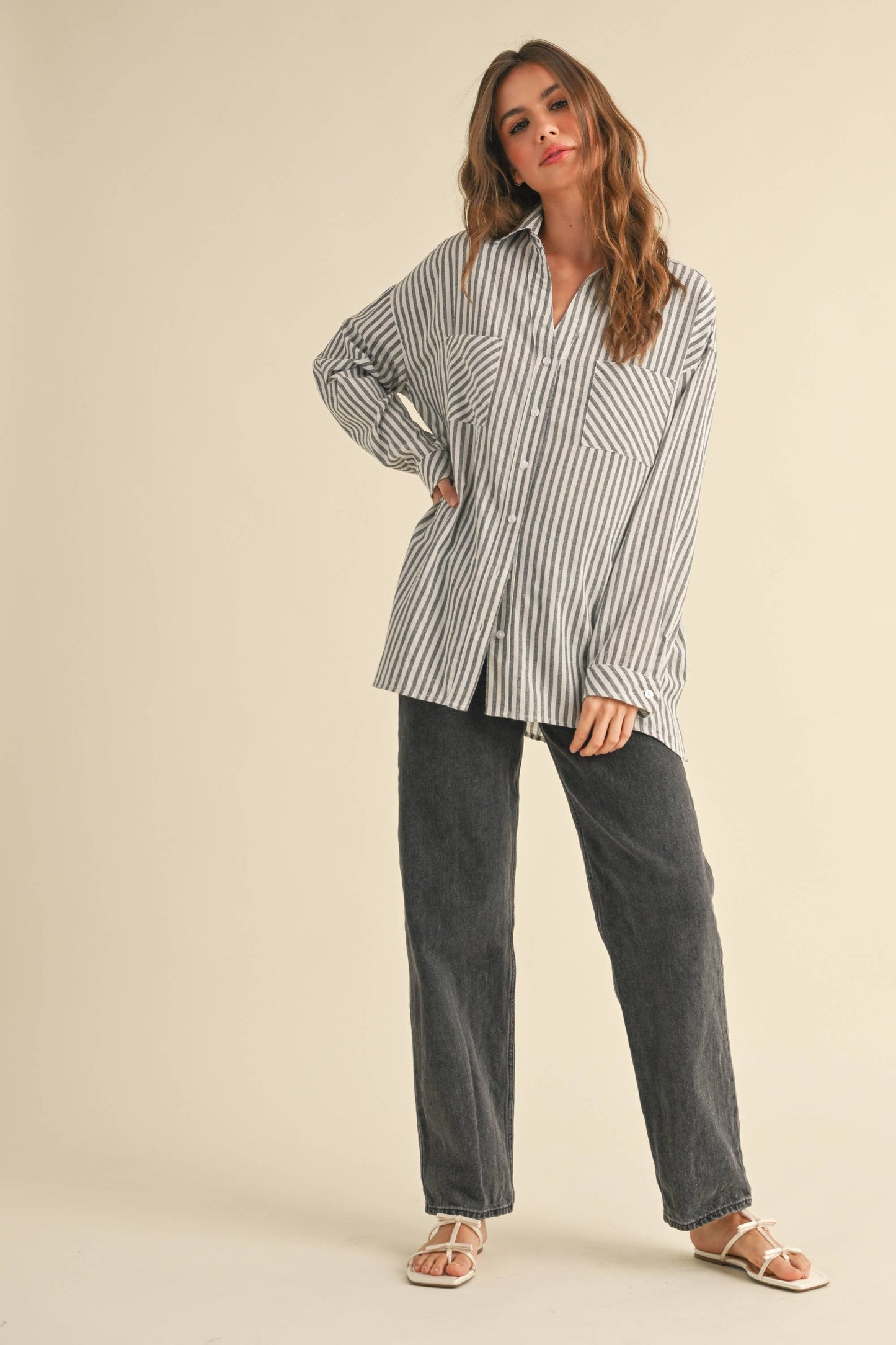 STRIPED PATTERN BUTTON DOWN SHIRTS