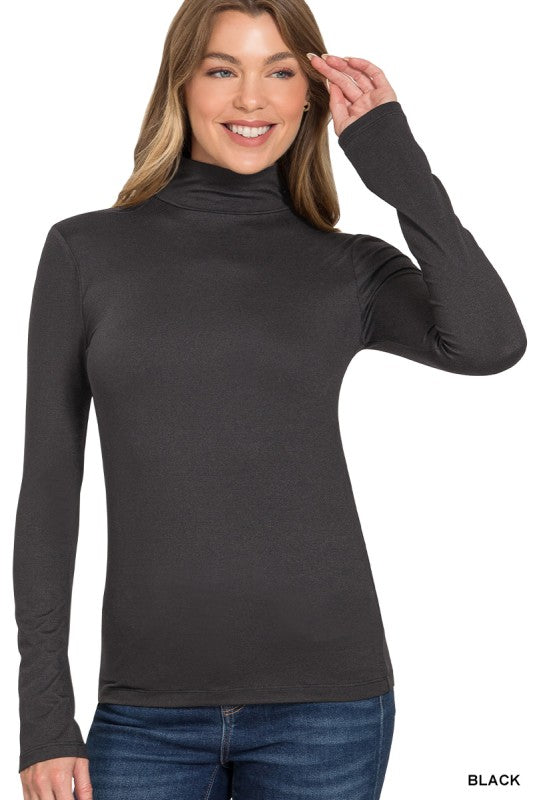 Black Mock Neck Top