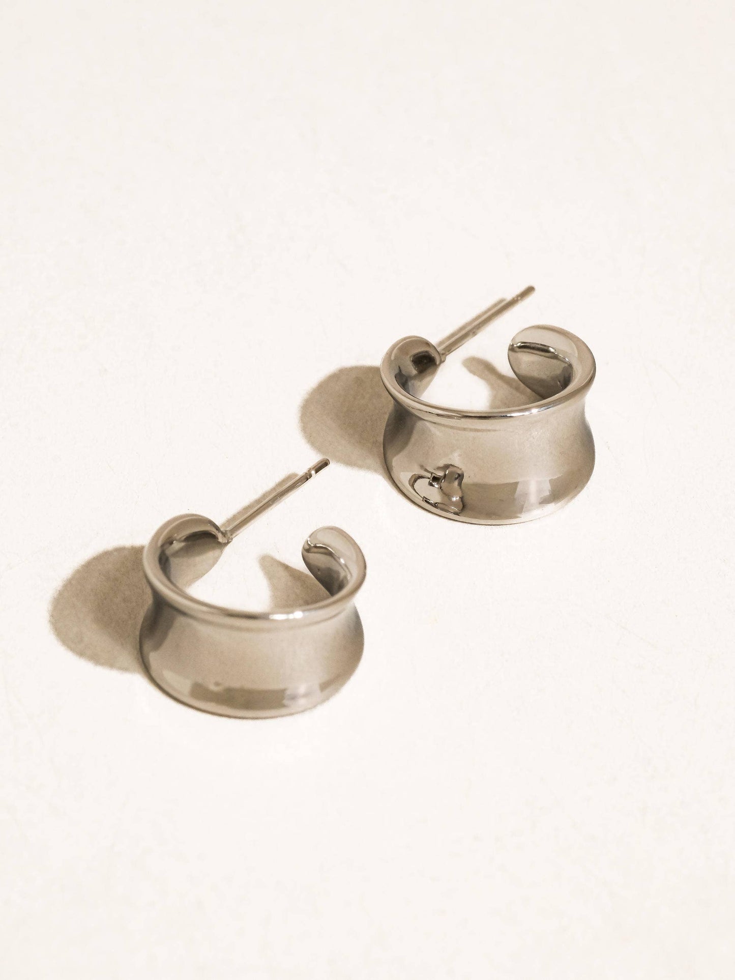 Yvaine 18K Gold Non-Tarnish Wide Dome Hoop Earrings: Yellow Gold