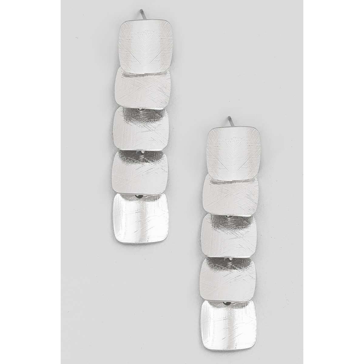 Metallic Square Chain Dangle Earrings