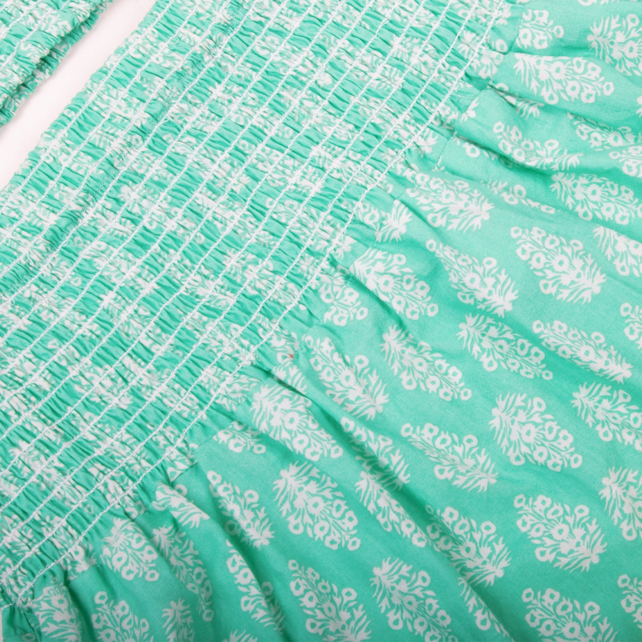 Spring Print Tie Top Green