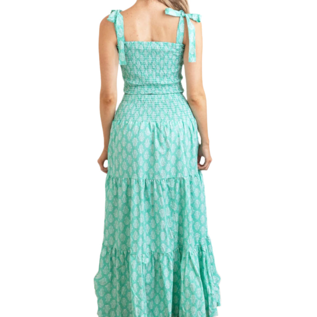 Maxi Spring Print Skirt Green