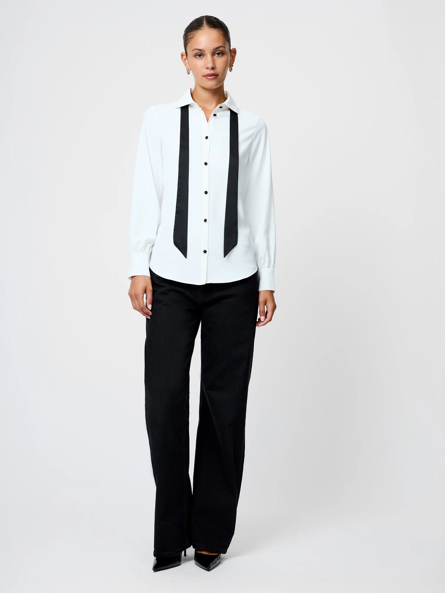 Crepe Bow Blouse