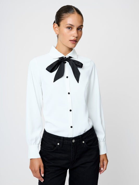 Crepe Bow Blouse