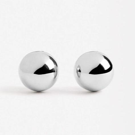 14k Steel Silver Ball Huggies