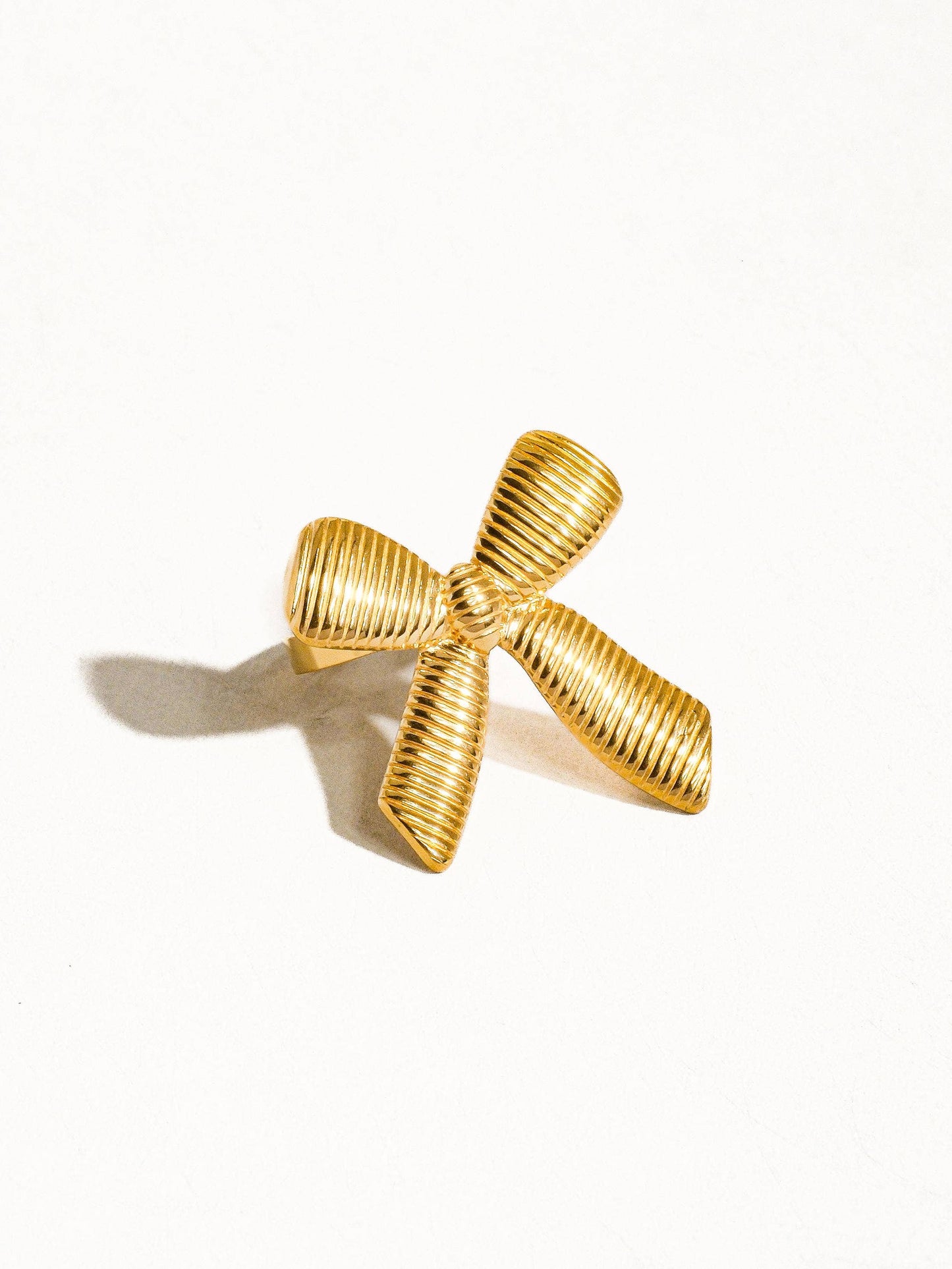 Lillian 18K Gold Non-Tarnish Bow Stud & Ring: Yellow Gold / Stud