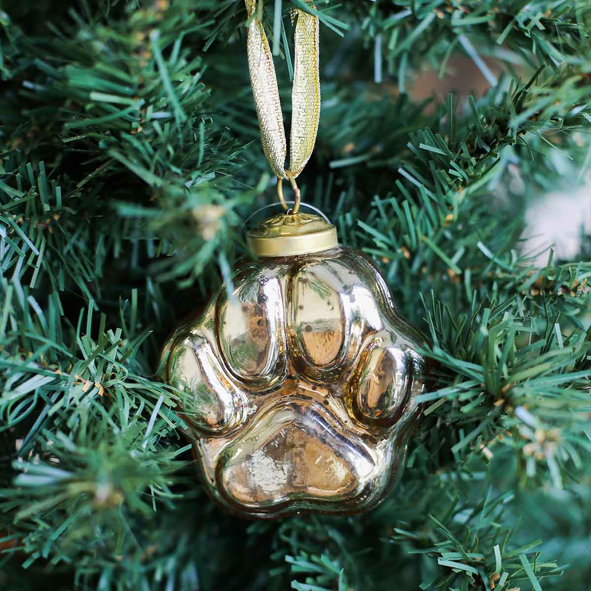 Paw Print Glass Ornament