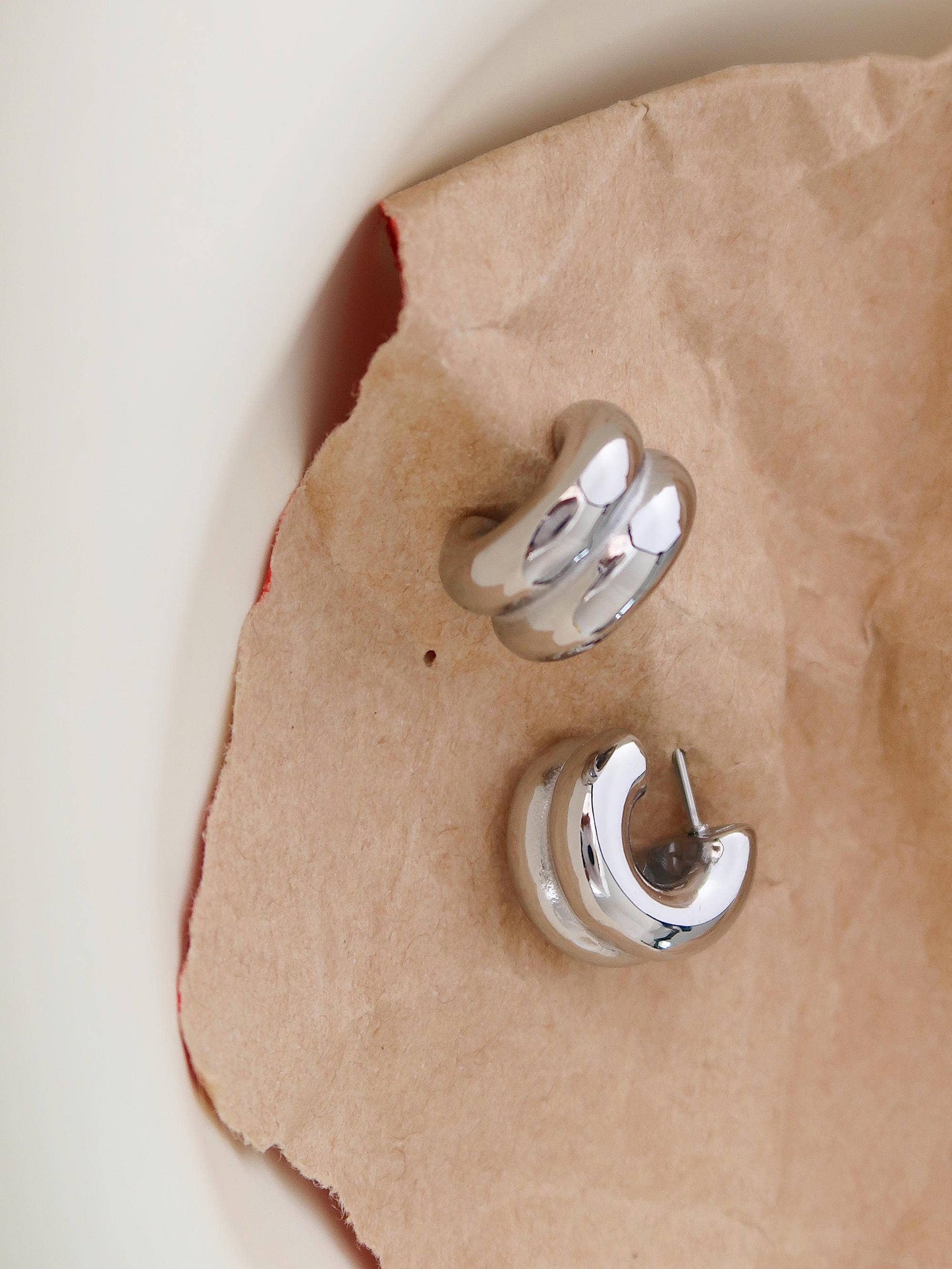 Emma Non-Tarnish Double C-Hoop Earring: Multi-Colored