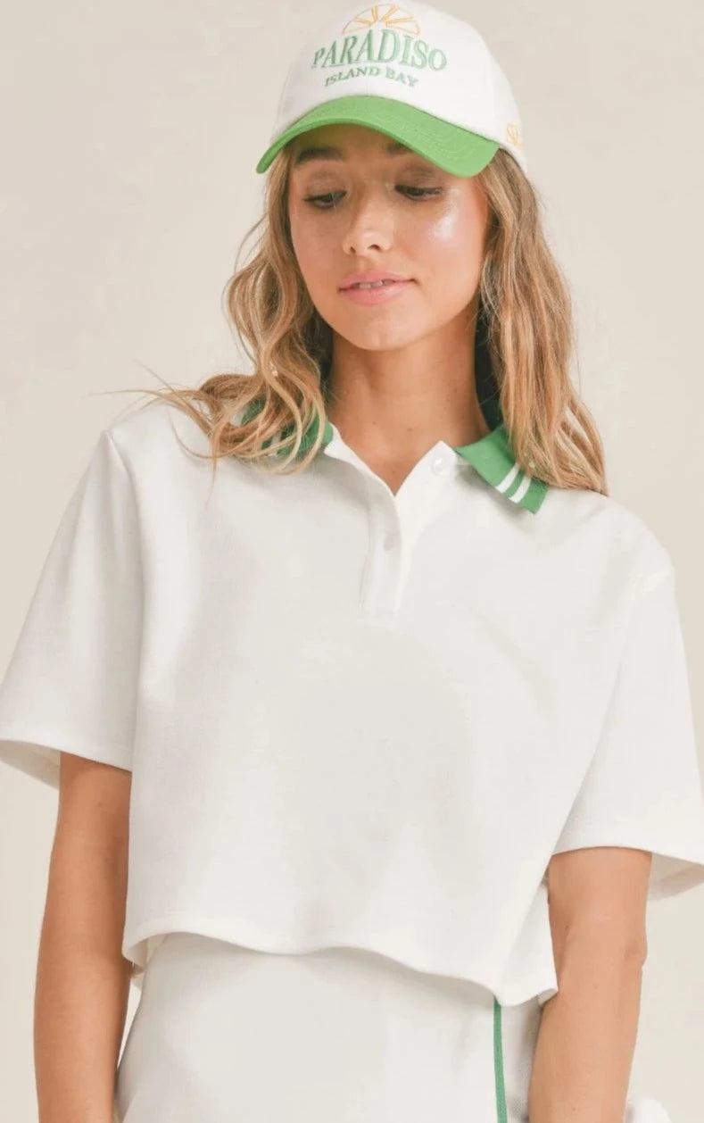 Tennis Girl Crop Polo Shirt