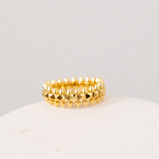 Gold Designer Inspired Clash Ring