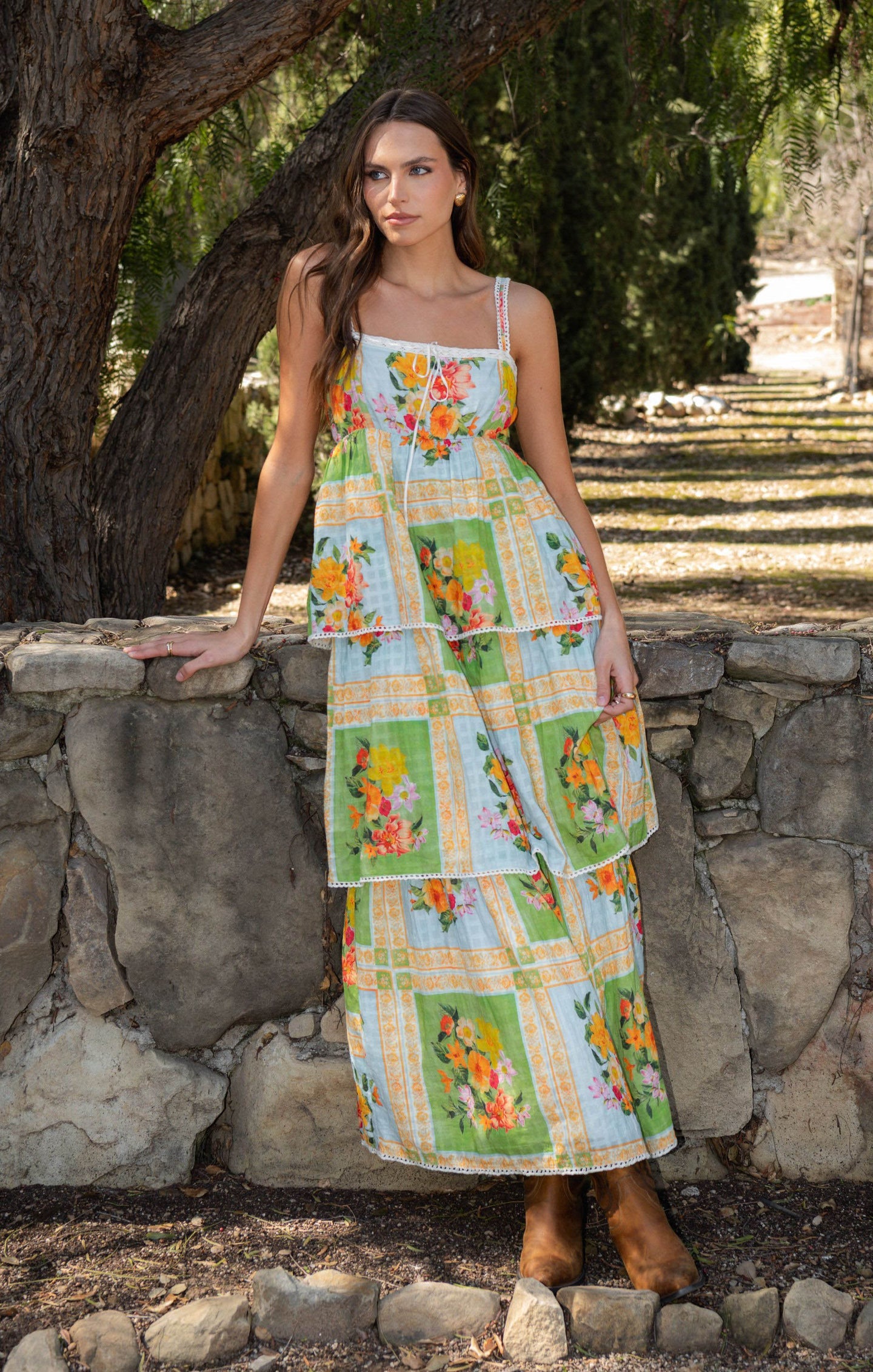 Country Bouquet Midi Dress