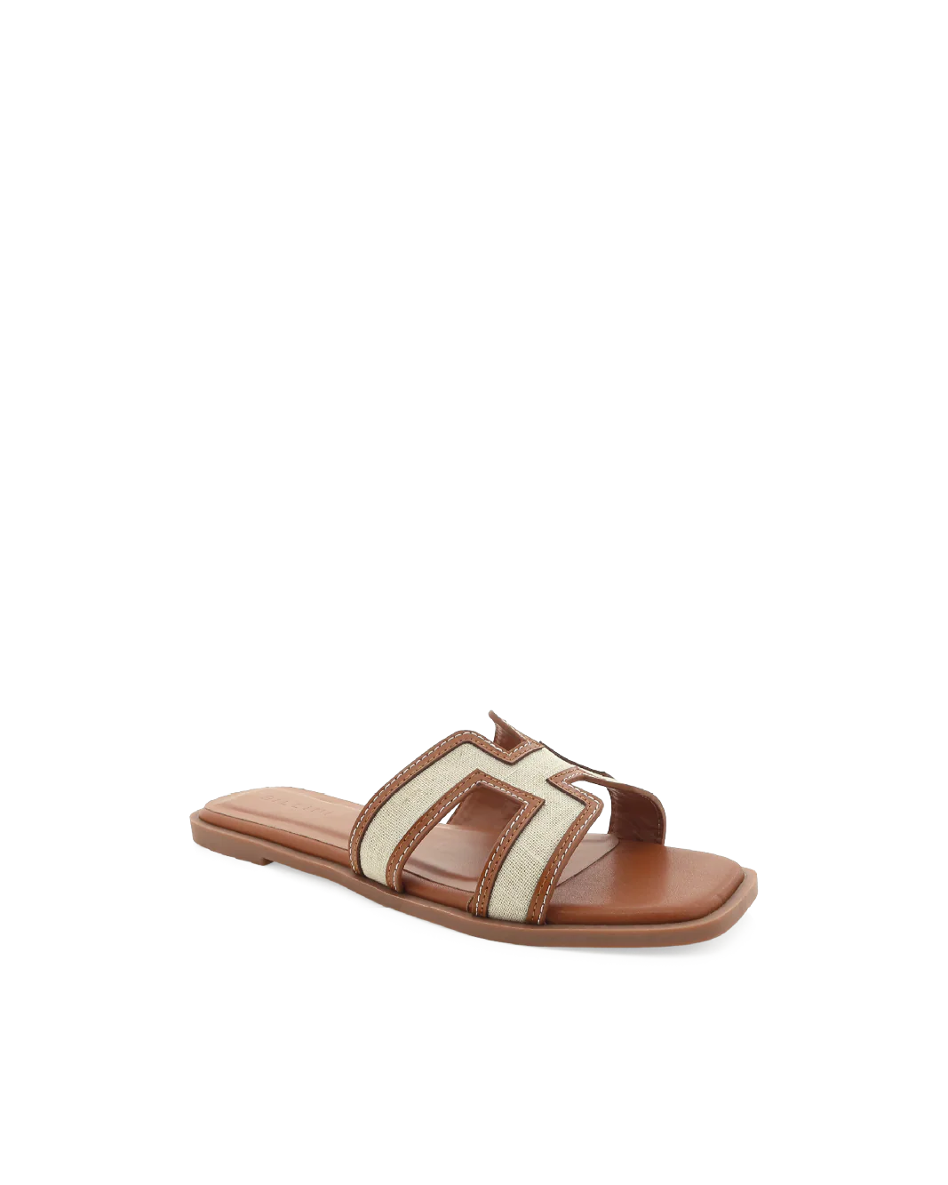 Natural Linen Tan Slides