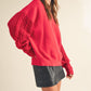 Red Cable knit sleeve Pullover