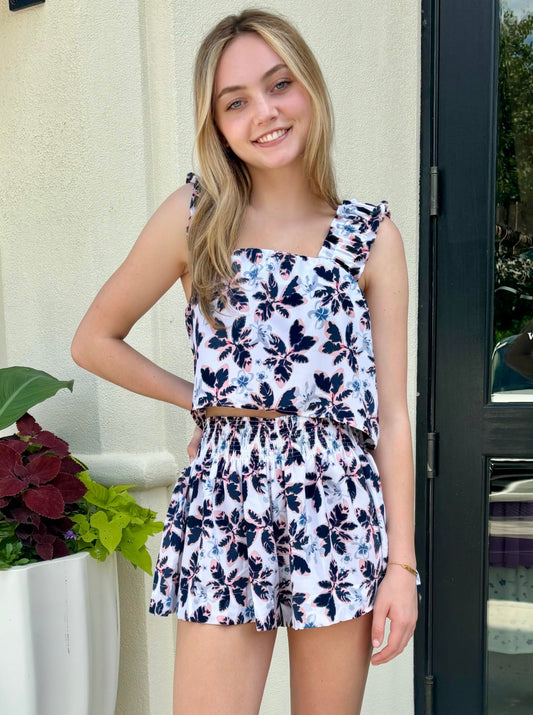Savannah Top Blue Floral