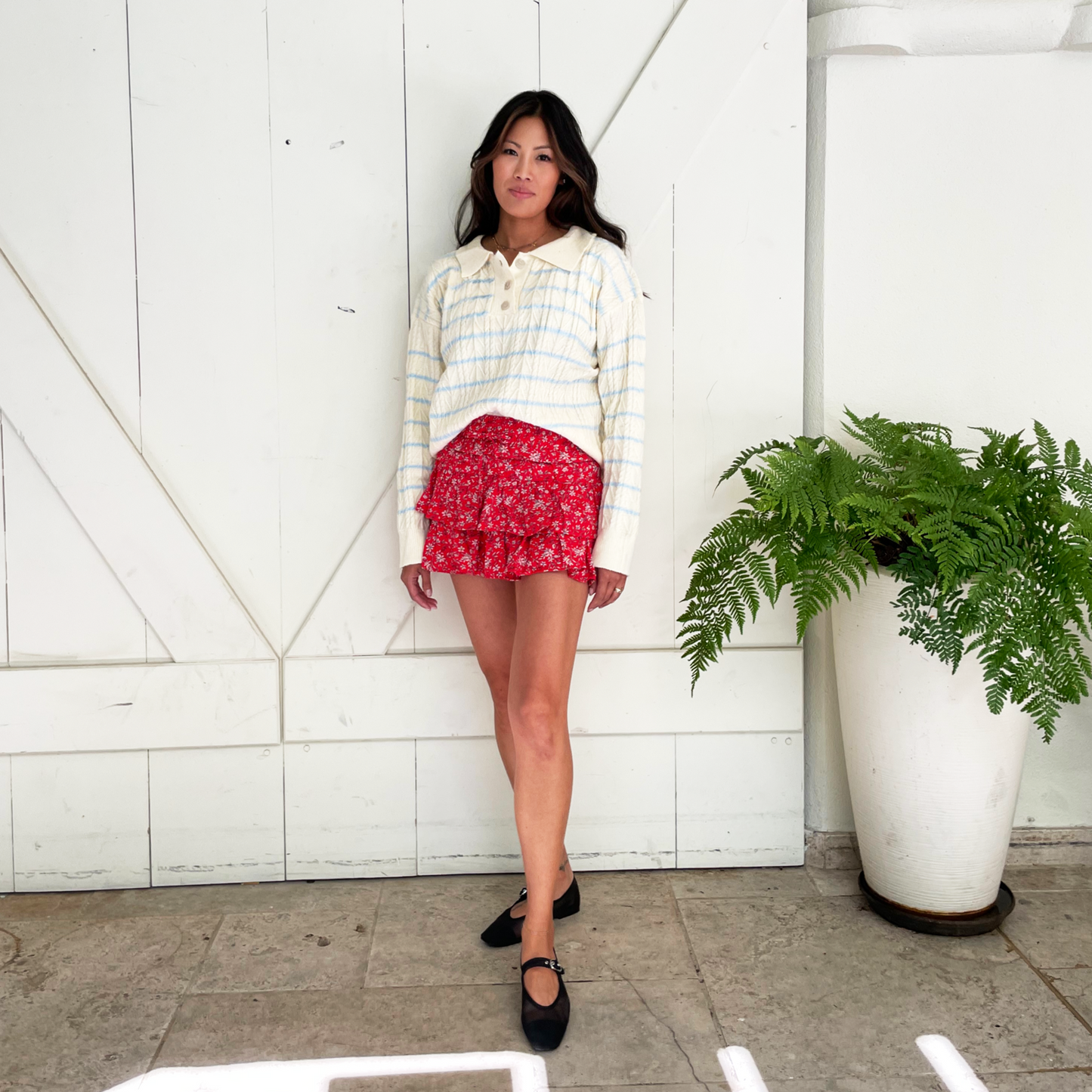 Floral Ruffle Mini Skort
