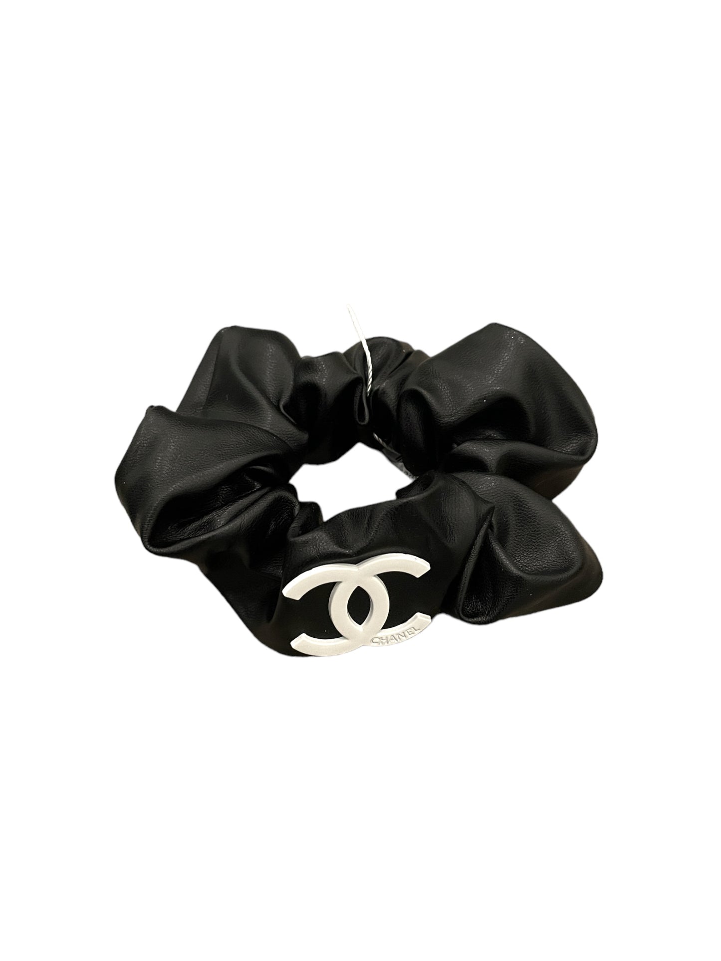 CC inspired leather scrunchie