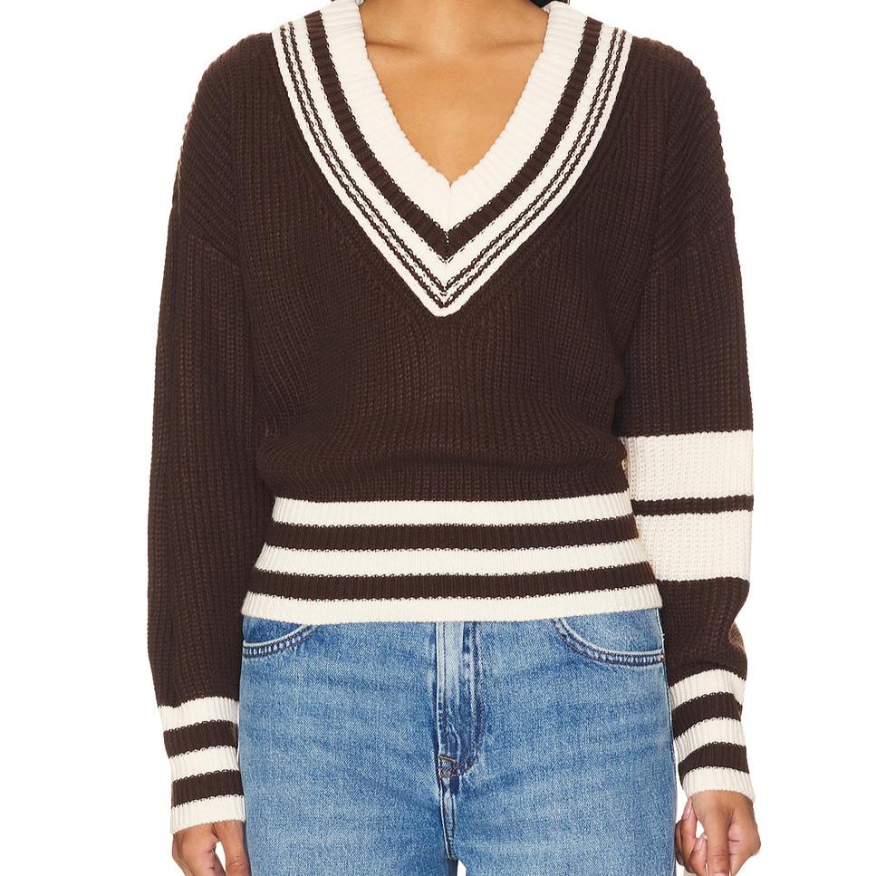 Chestnut Varsity Crop Sweater