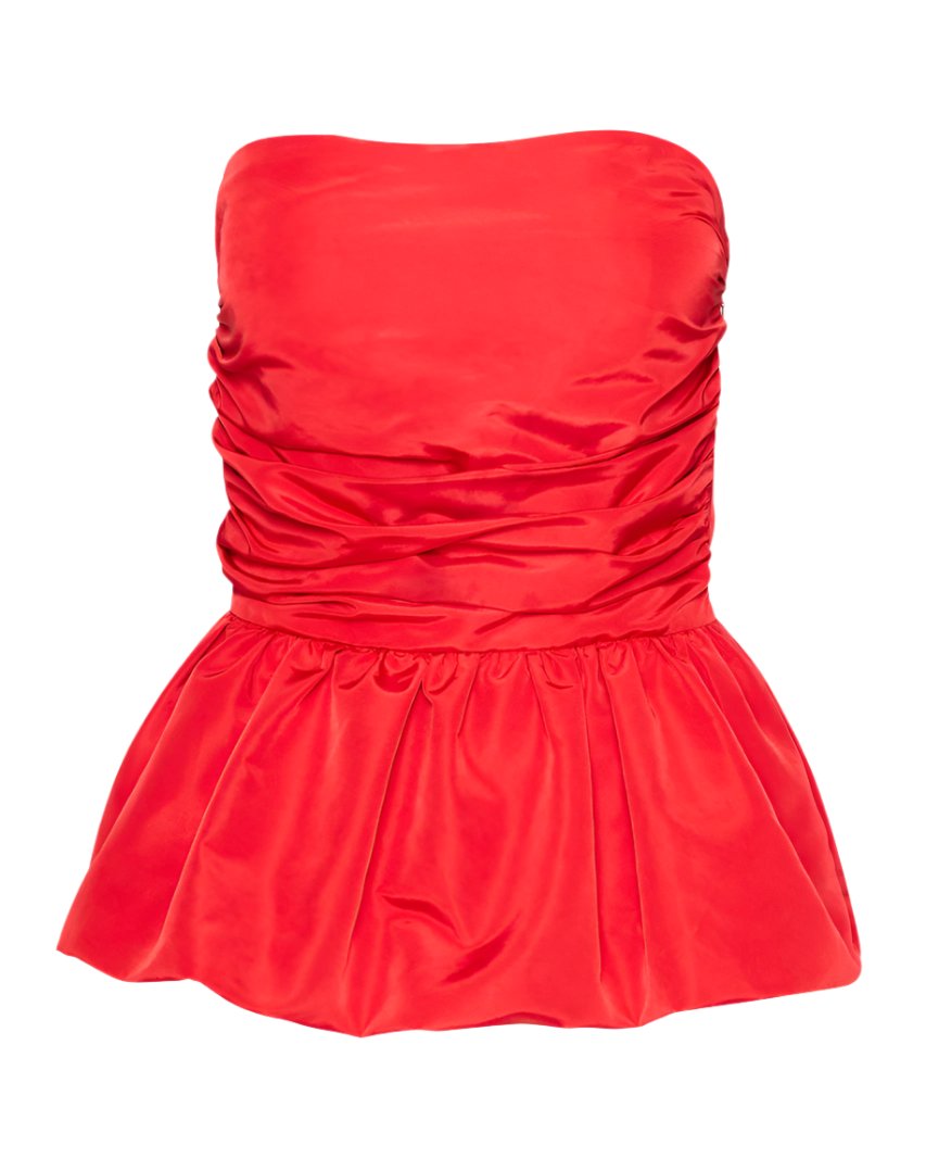 Bubble Hem Strapless Top