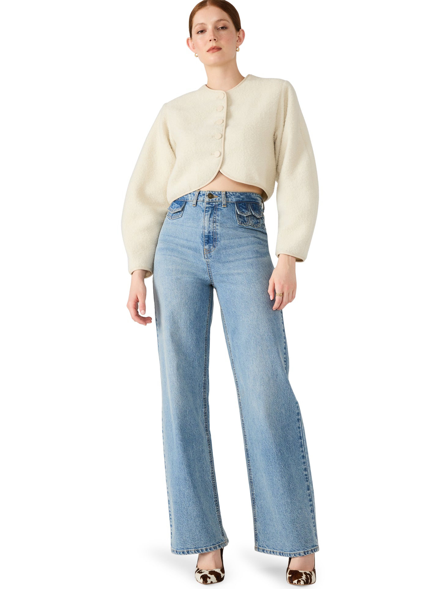 Cream Cropped Jacket