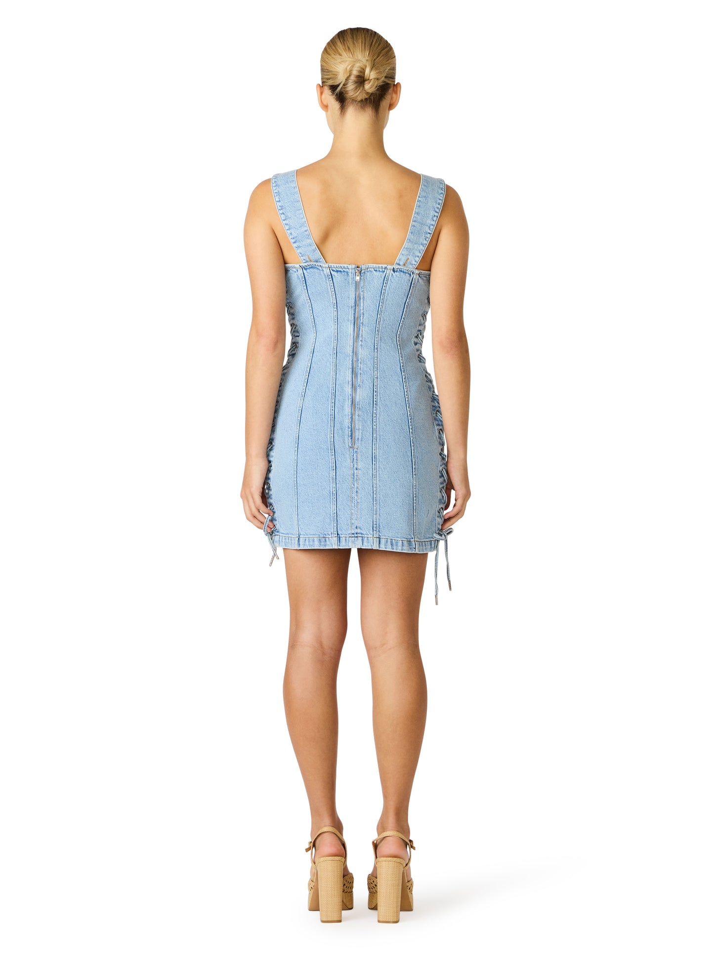 Denim Tie Mini Dress