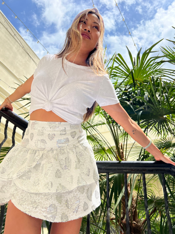 Carrie Heart Sequin Skirt