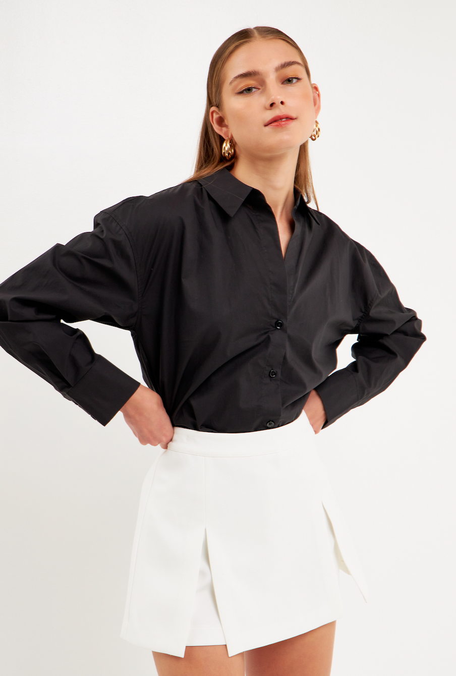 Wide Single Pleat Skort