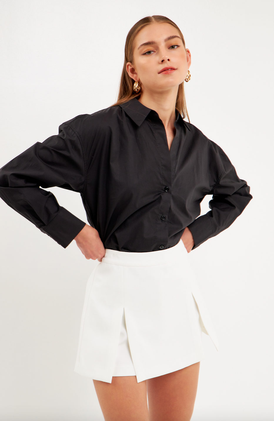 Wide Single Pleat Skort