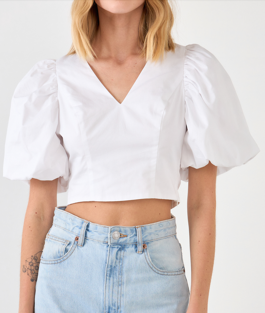 White tie-back top