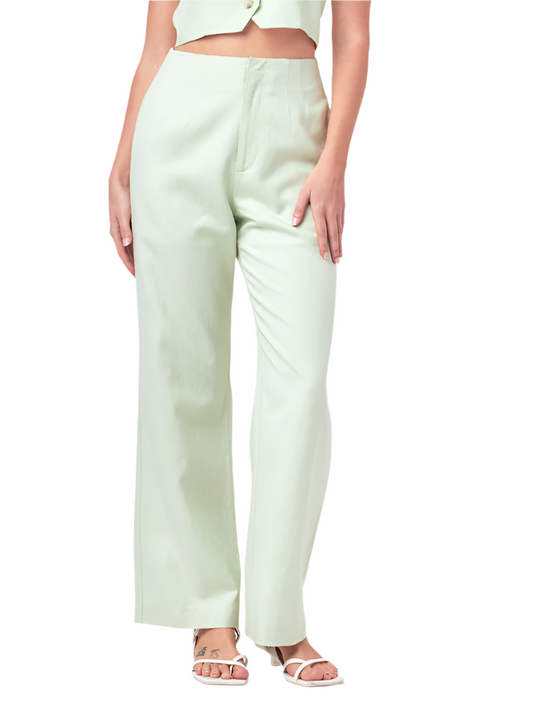 Sage linen blend pants