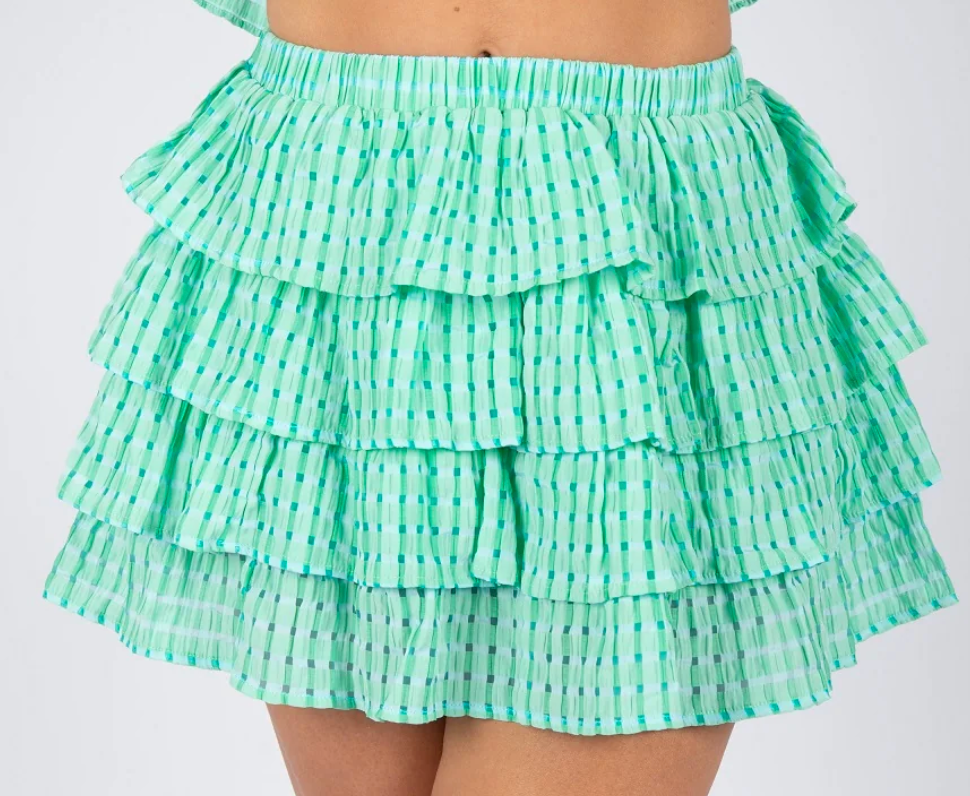 Delilah Green Plaid Skirt