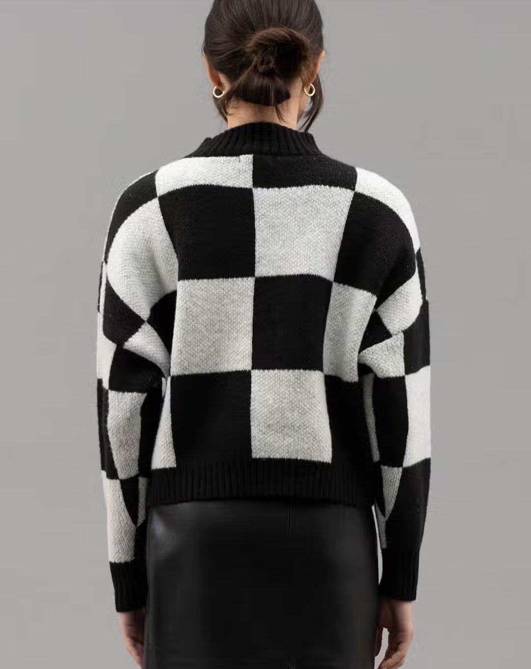 Checkered Crewneck Sweater