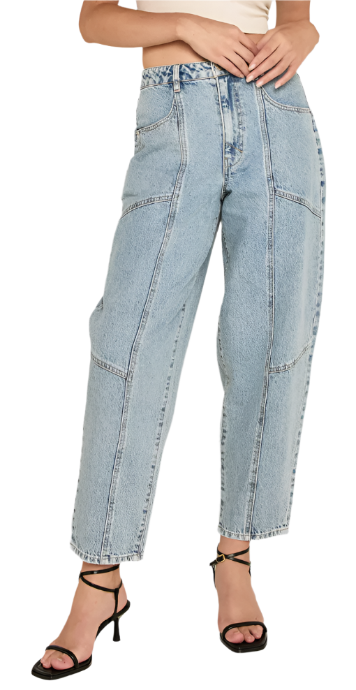 Medium Wash  Barrel Leg Jeans