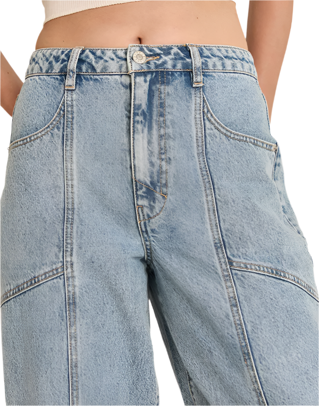 Medium Wash Barrel Leg Jeans