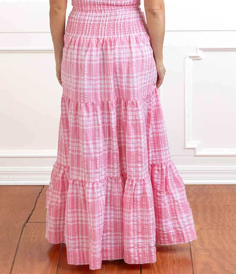 Maxi Skirt Pink Seersucker