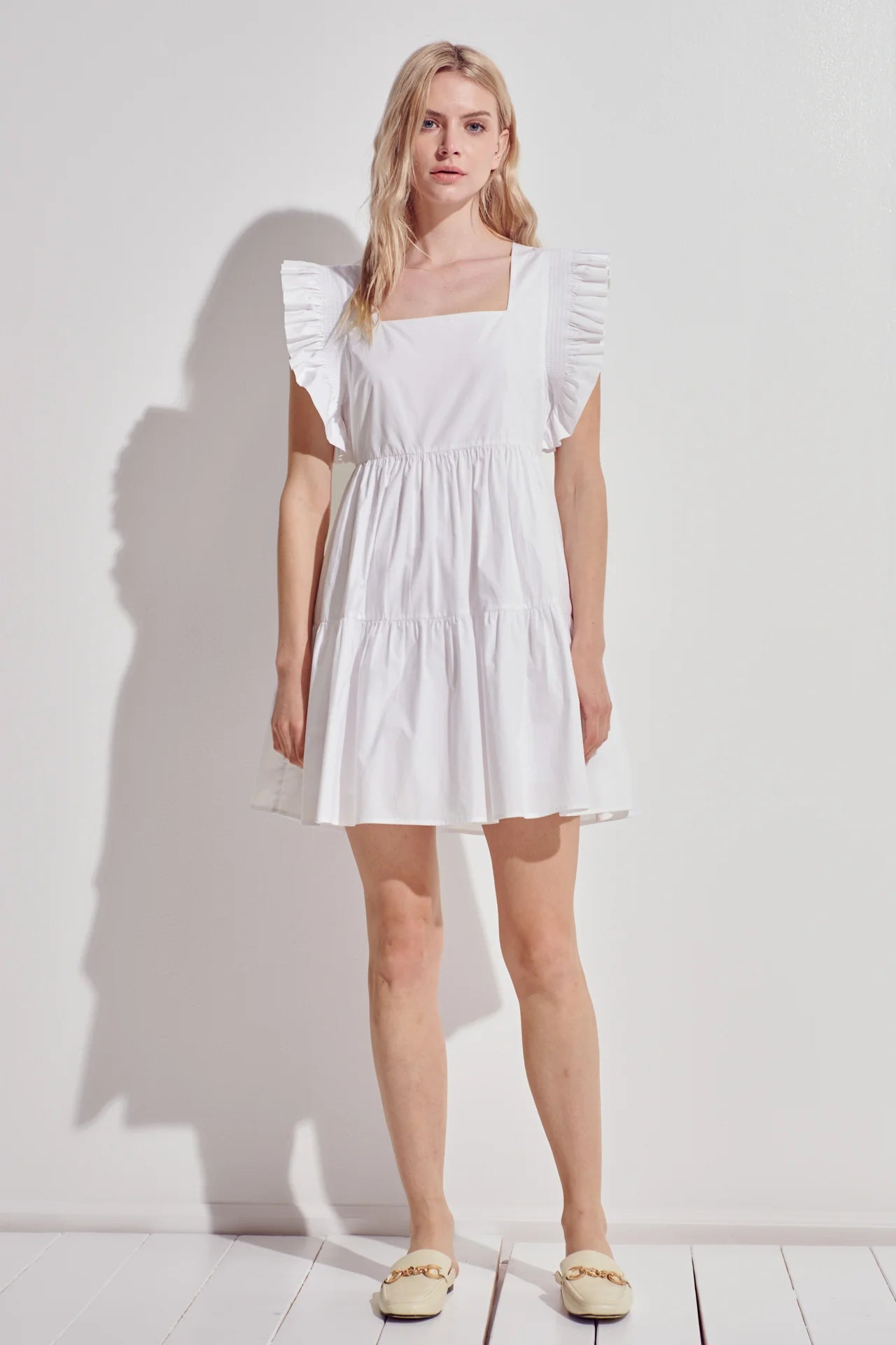 Ruffled babydoll mini dress