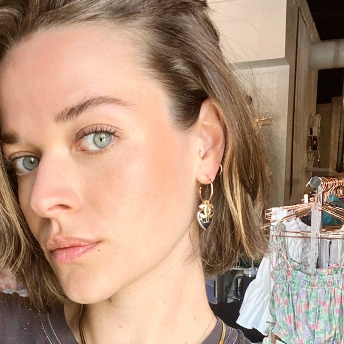 Designer Inspired CC Charm Earrings