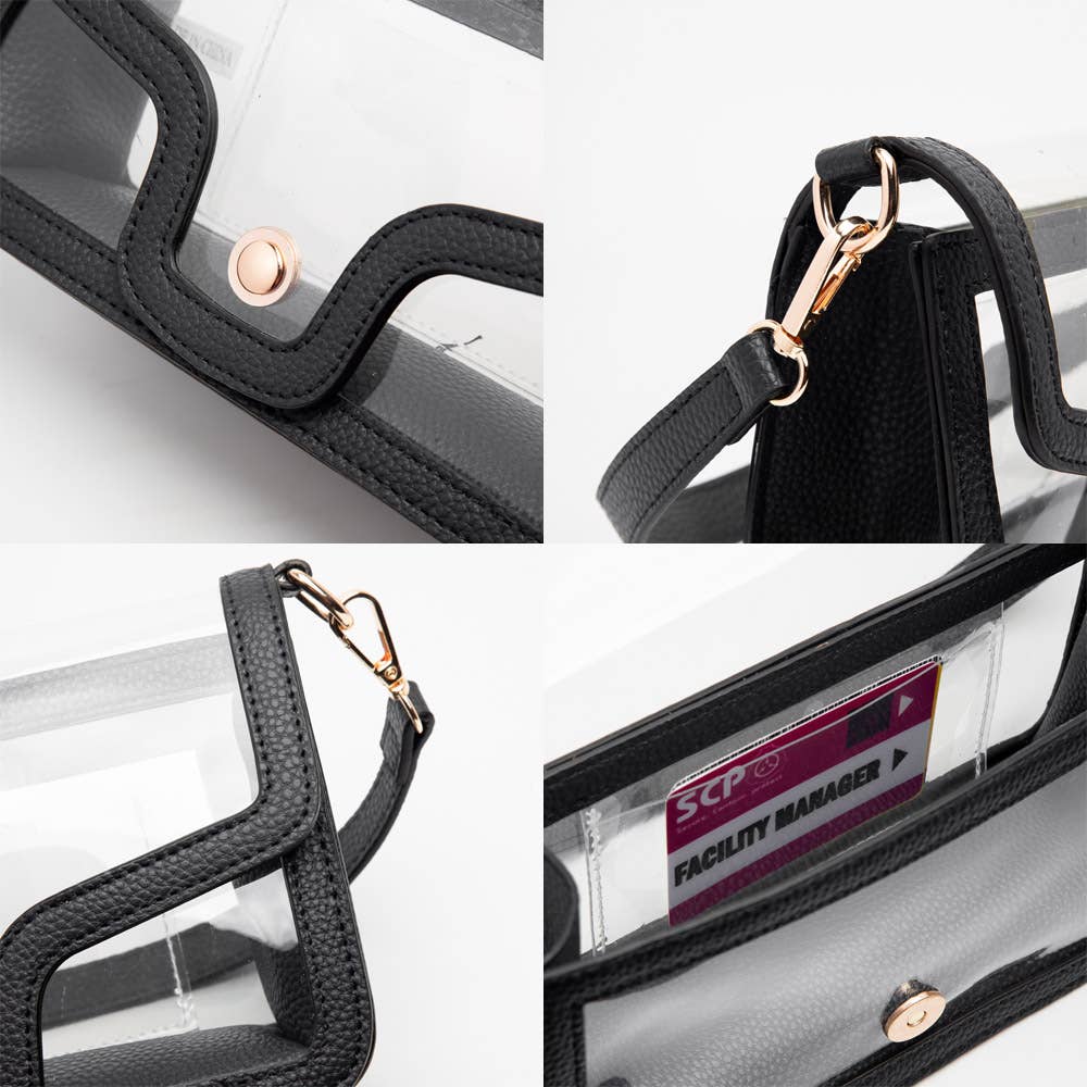 Black Rectangle Shoulder Game Day Bag