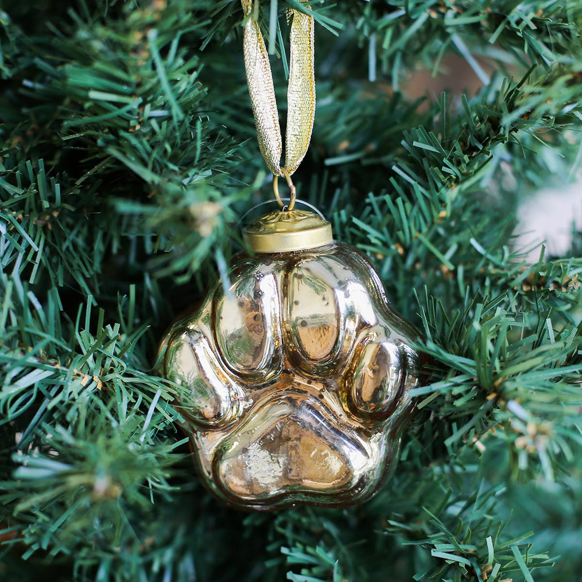 Paw Print Glass Ornament