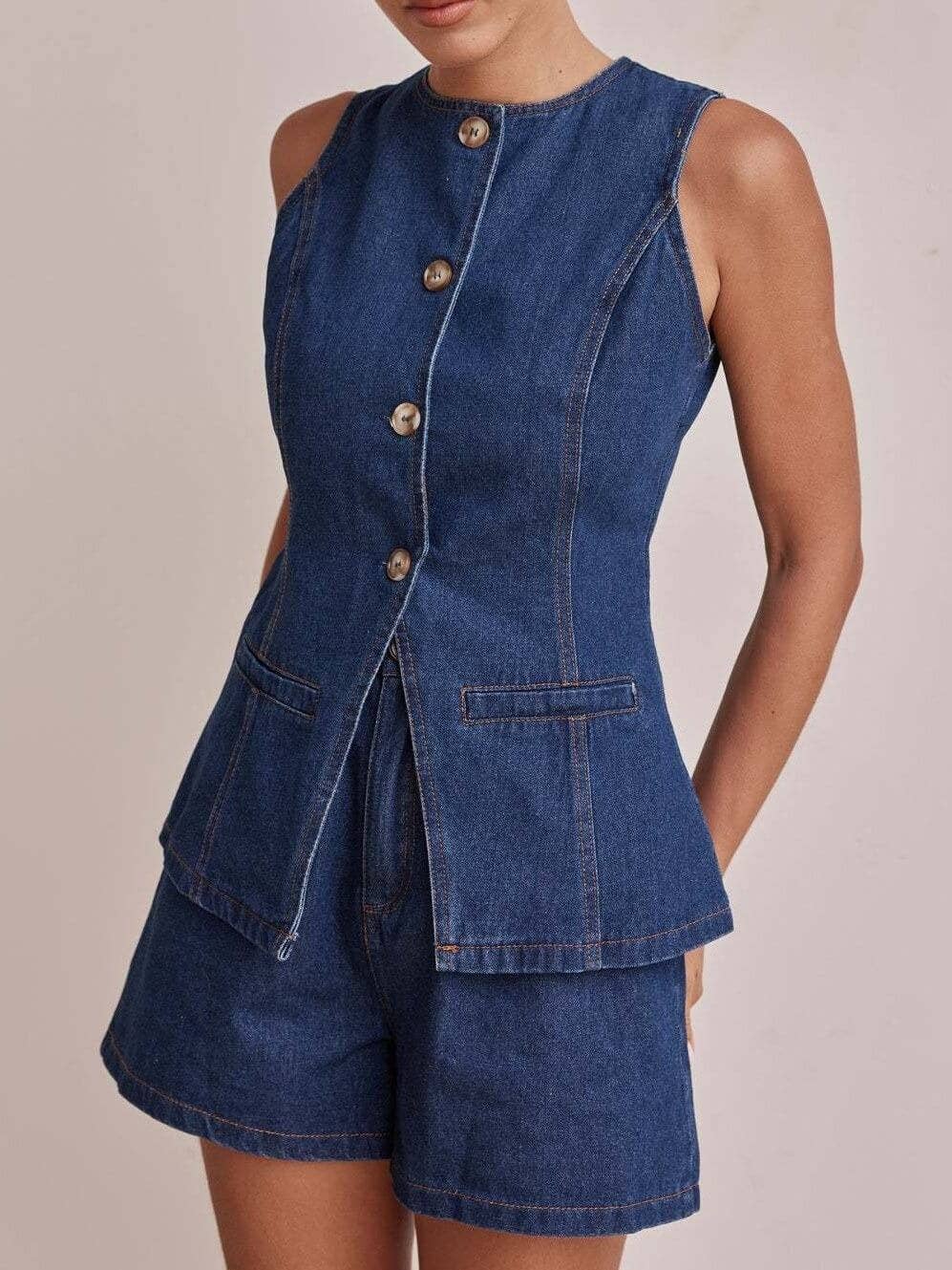 Denim Vest Set