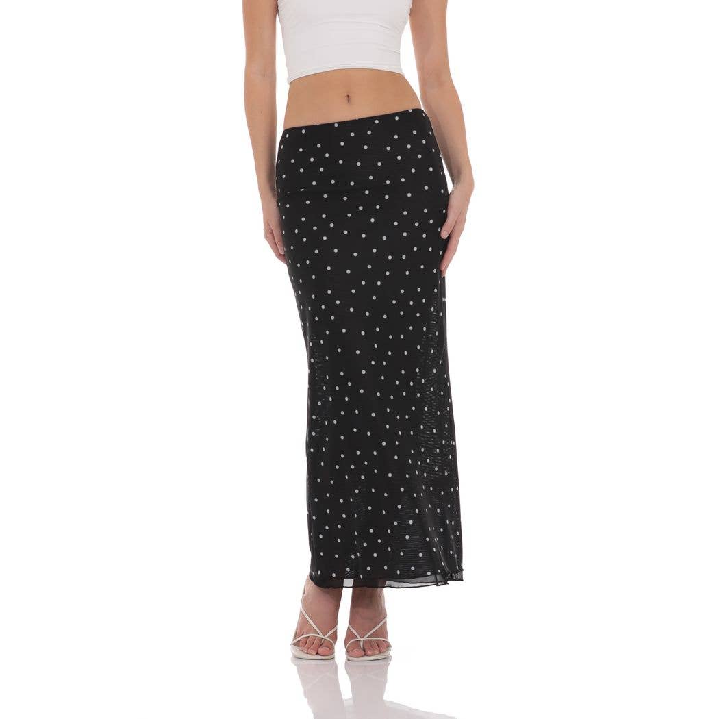 Mesh Polka Dot Skirt