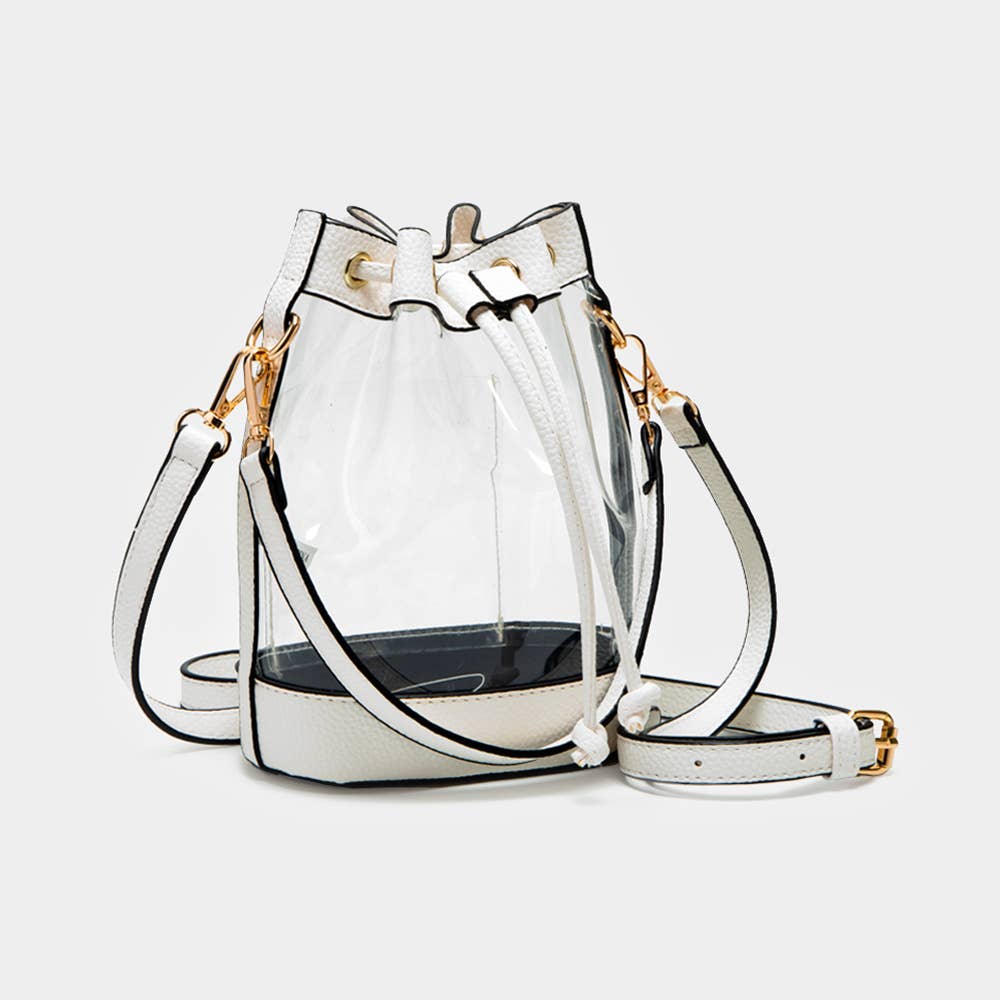 White Transparent Bucket Bag