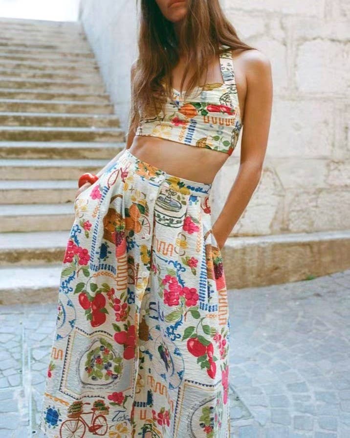 Fruit Print Maxi Set