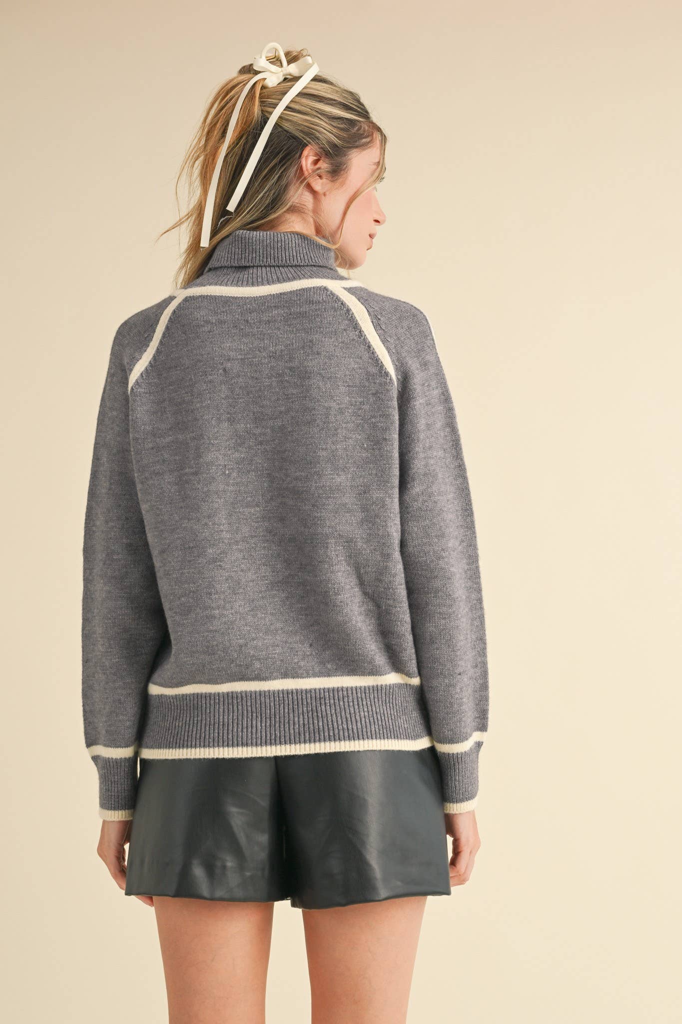 Grey Contrast Sweater